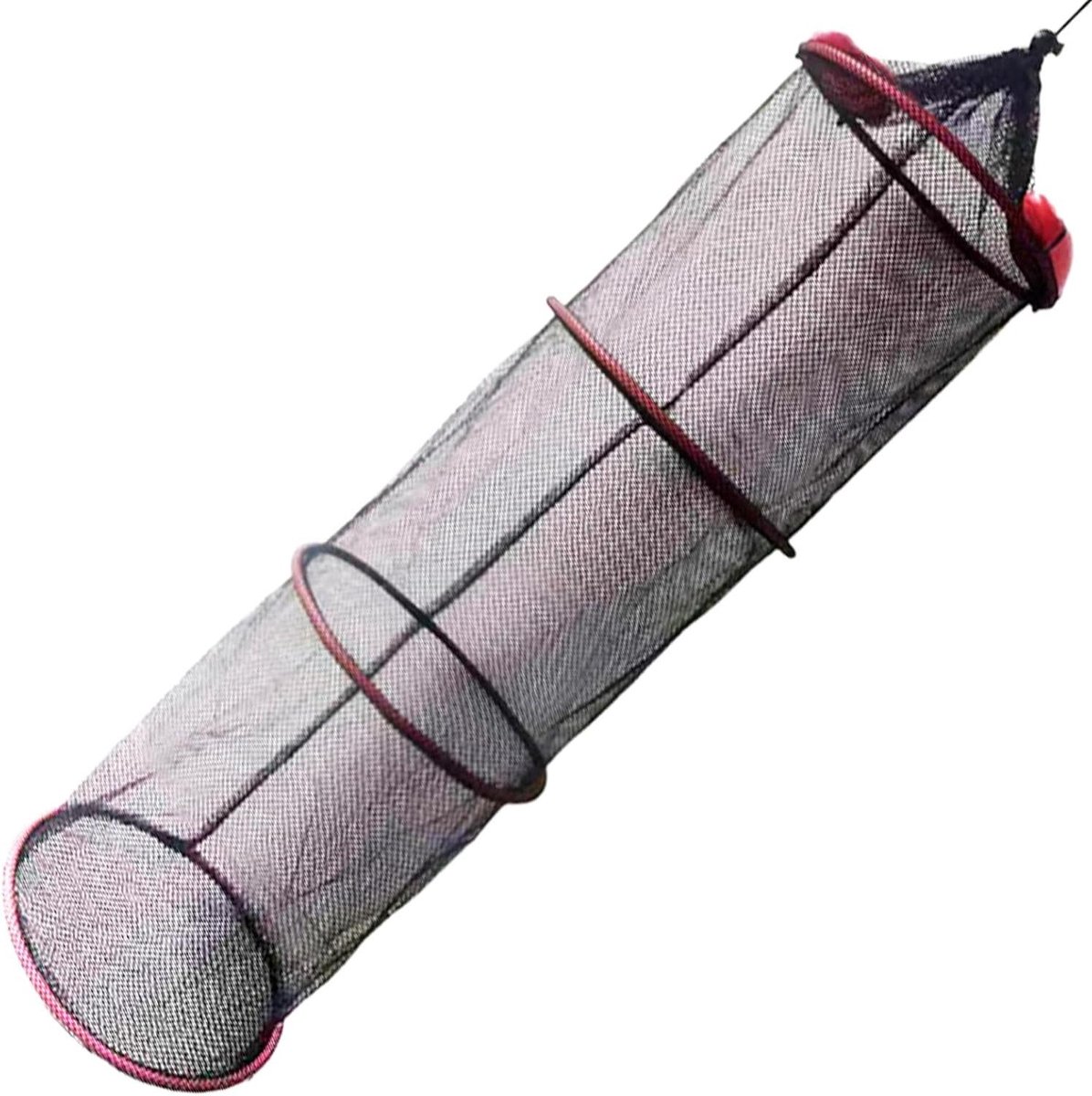 Drijvende vismand - Levende vis houder - Verse vangst bewaren - Sneldrogend gaas - 25 x 90 cm - Zwart