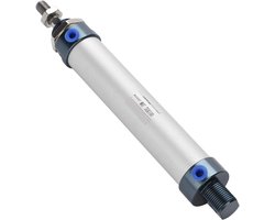 Luchtcilinder - Pneumatische Cilinder - Industriële Automatisering - Dubbelwerkend Aluminium - 25mm Boring 100mm Slag - Zilver