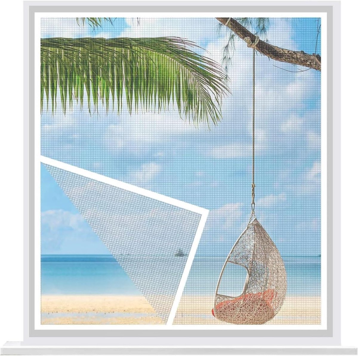 Horren Raam - Insectenwering - Frisse Lucht - Zonder Boren - 80x120cm - Wit