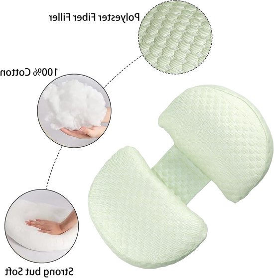 Zwangerschapskussen U-vormig voor zwangere vrouwen zijslaper ondersteuning rug heupen benen Pregnancy pillow van Pharmedoc — afbeelding 2