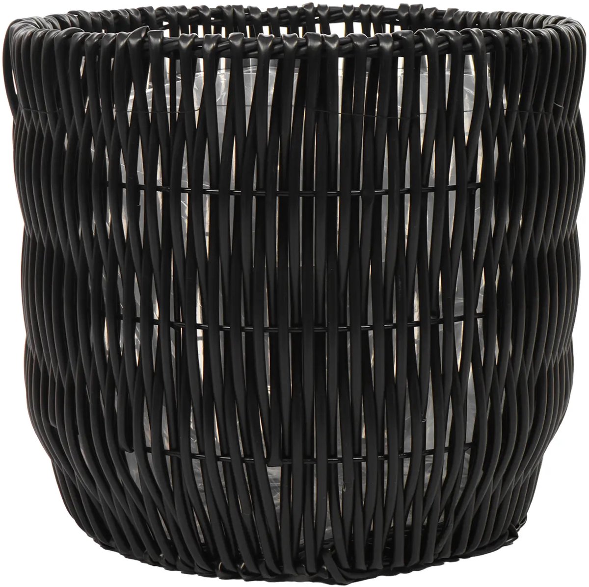 Grote Plantenpot Zwart | Ø40 cm – Ronde Rotan Kunststof Bloempot – Voor Binnen en Buiten