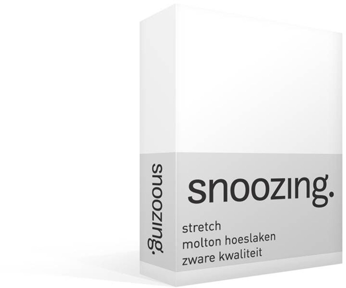 Snoozing Stretch - Molton - Hoeslaken - Lits-jumeaux - 180x210/220 cm of 200x200 cm - Wit