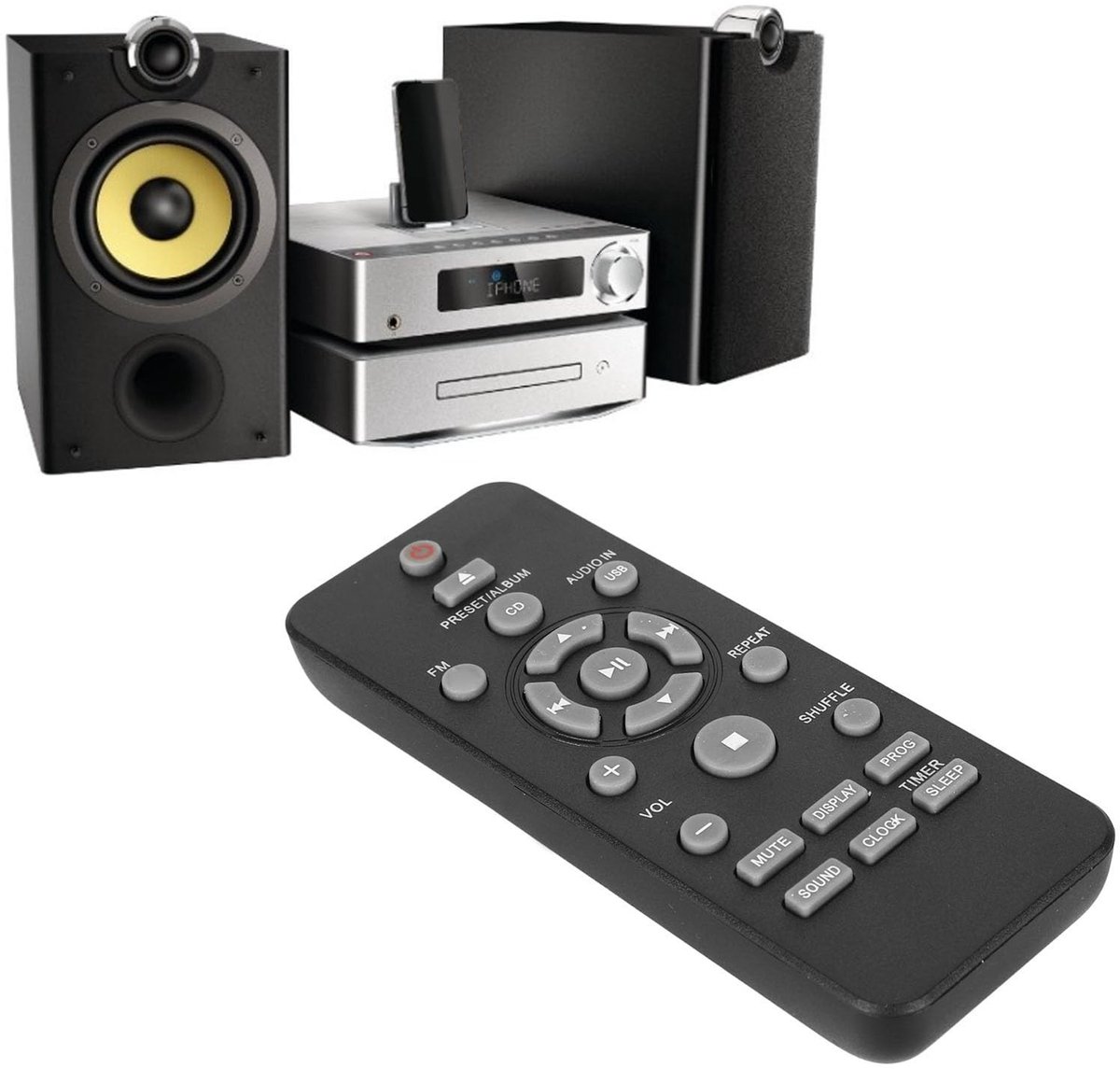 aladdien - Vervangende Afstandsbediening - HIFI CD Combinatie - Gebruiksvriendelijk - Geschikt voor diverse systemen - Betrouwbare bediening - Perfe...