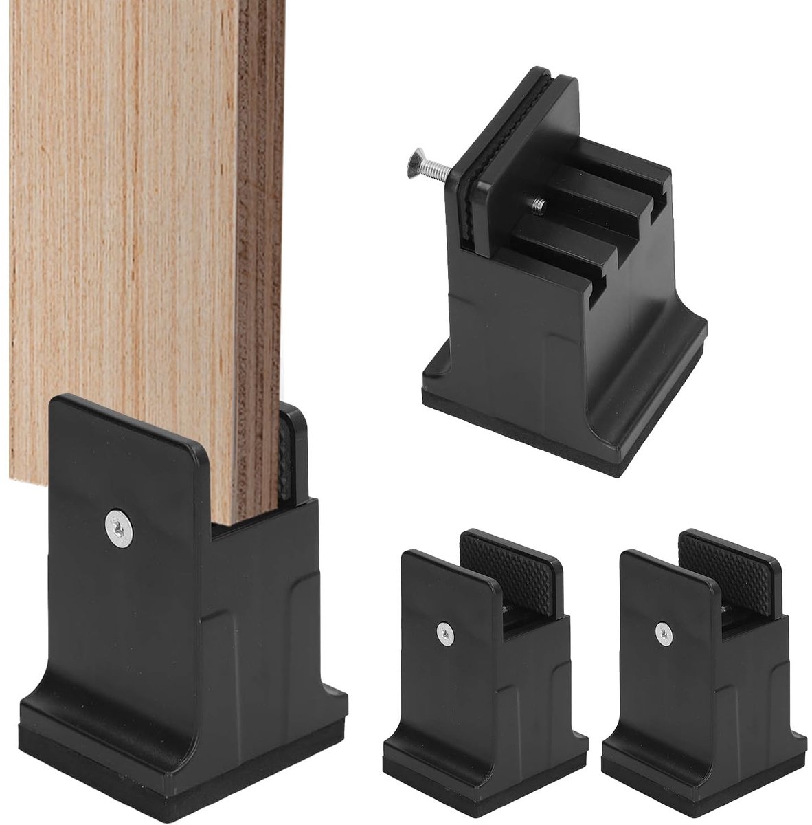 Verstelbare Bedverhogers 4 Stuks - Rubber Meubelverhogers met Schroefklem - Ideaal voor Bedden en Stoelen