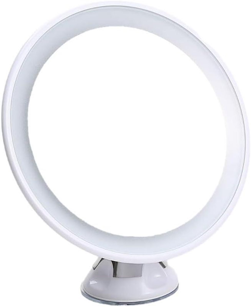 Vergrootspiegel met LED - Make-up spiegel - Gedetailleerde verzorging - 10x vergroting met zuignap - 21.5 cm - Wit