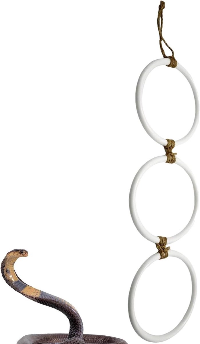 Verrijkingsspeelgoed Slangen - Klimdecoratie Reptielen - Terrarium Stimulatie - Multidirectionele Klimconfiguratie - 42 cm - Wit