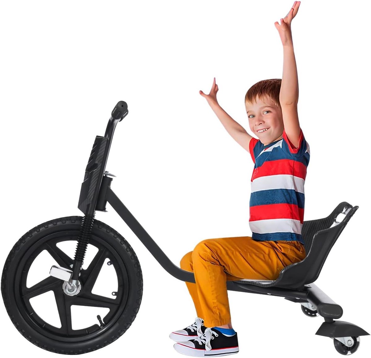 Kinder Drift Trike - Drift Scooter - Buiten Spelen - Verstelbaar Design - 90 x 68 x 60 cm - Zwart