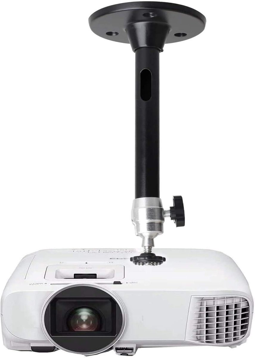 Mini Projector Beugel - Projector Ophanging - Thuisbioscoop Creëren - 360 Graden Draaibaar - 175mm Lengte - Zwart