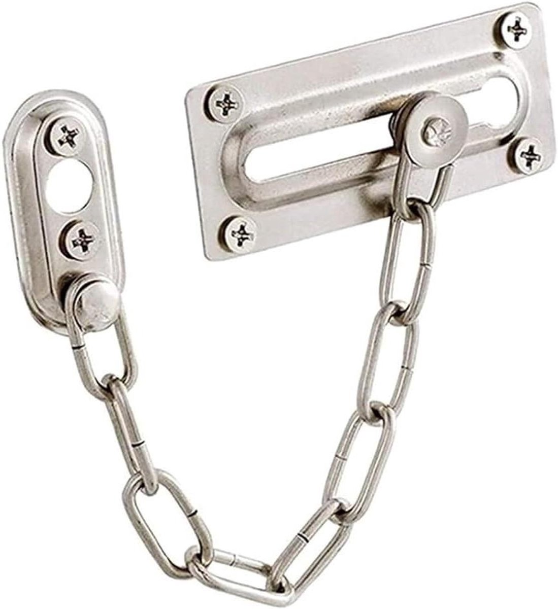 Deurbeveiliging Kettingslot - Extra Slot - Veilige Toegang - Versterkte Ketting - Universeel - Zilverkleurig