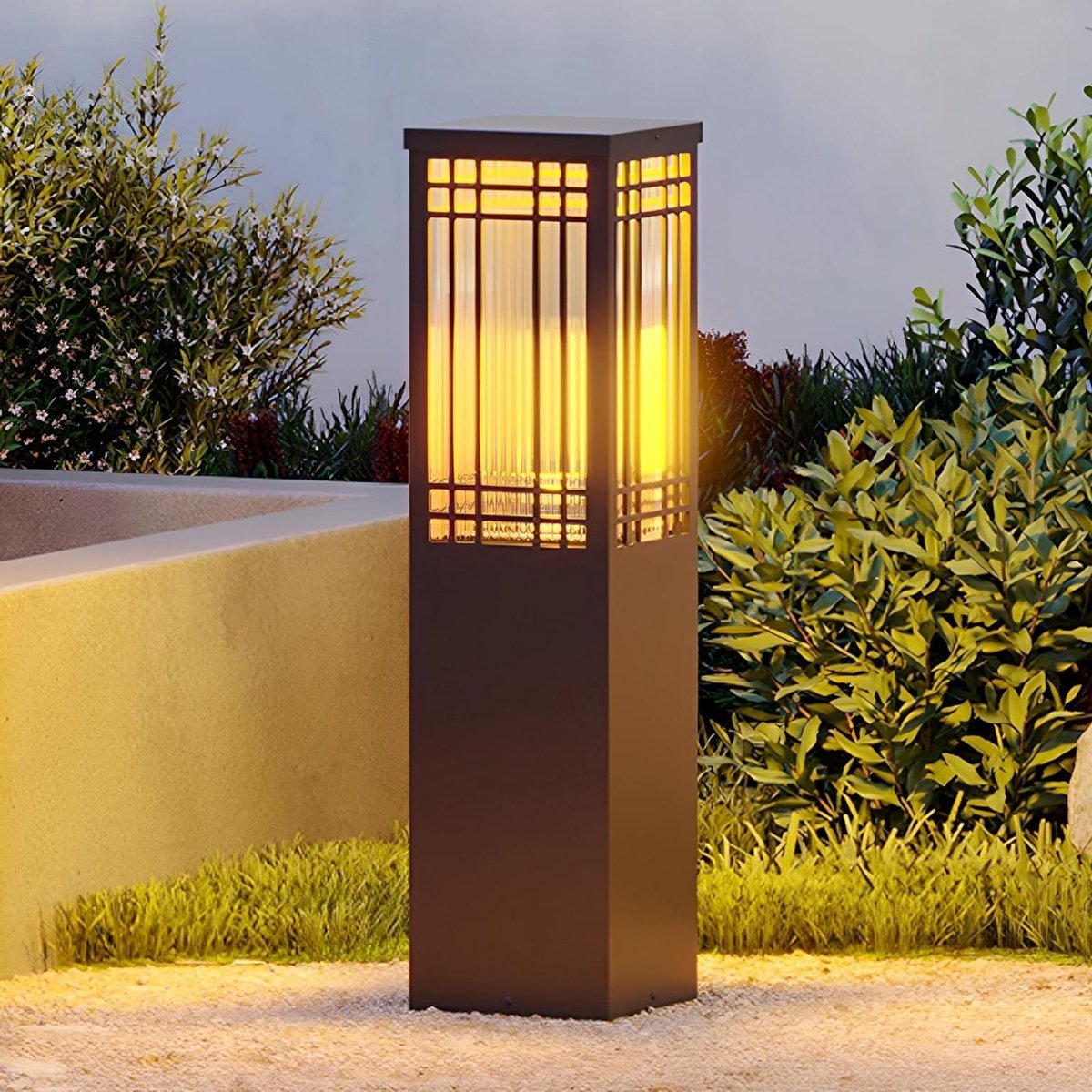 Buitenlamp Paal - Tuinverlichting Pad - Tuin Verlichten - IP65 Waterdicht - Modern Vierkant - Zwart