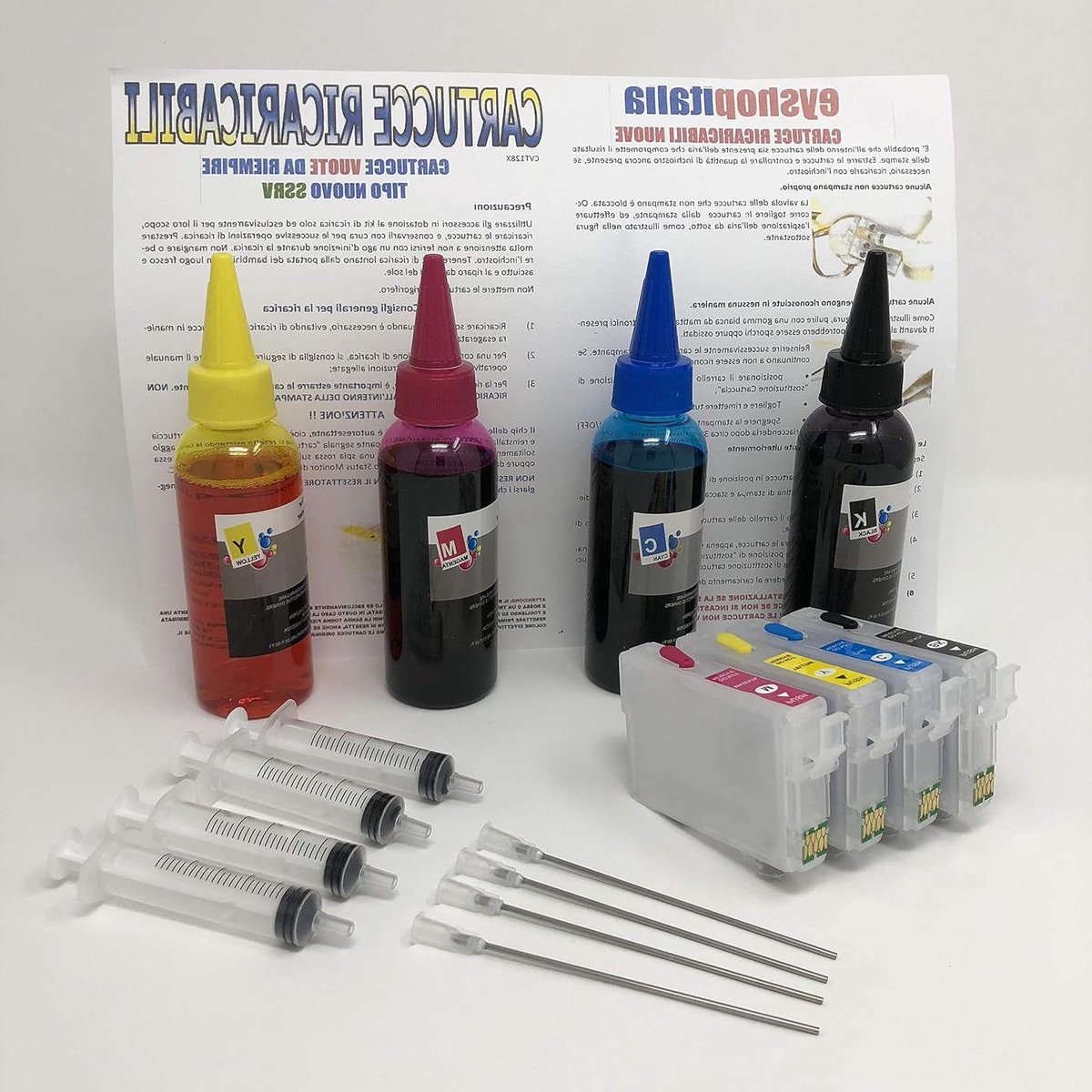 Navulbare Cartridges - Huismerk Inkt - Printer Onderhoud - Met Chip - 4 Stuks - Niet Van Toepassing
