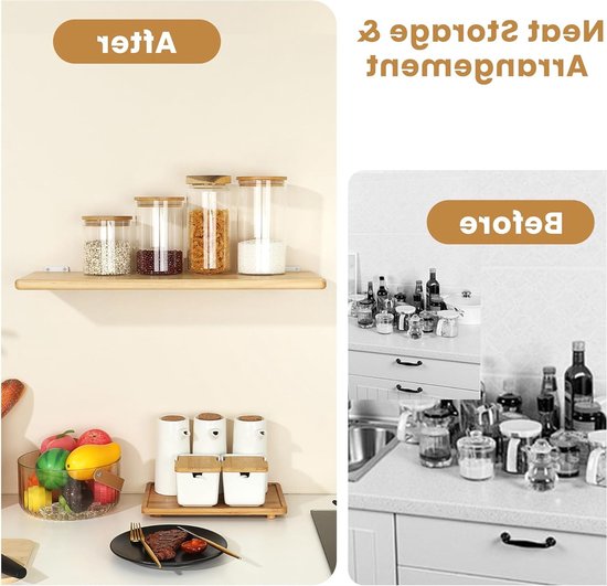 Set van 4 zwevende plankhouders, 10 x 5 cm, duurzaam en praktisch, wandplank met schroeven, wit, voor decoratie en opslag — afbeelding 2
