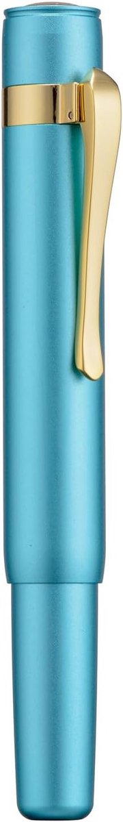 Mini Fountain Pen in Zwart, Medium Soft Nib en Slimme Aluminium Reistas, Perfect voor Reizen