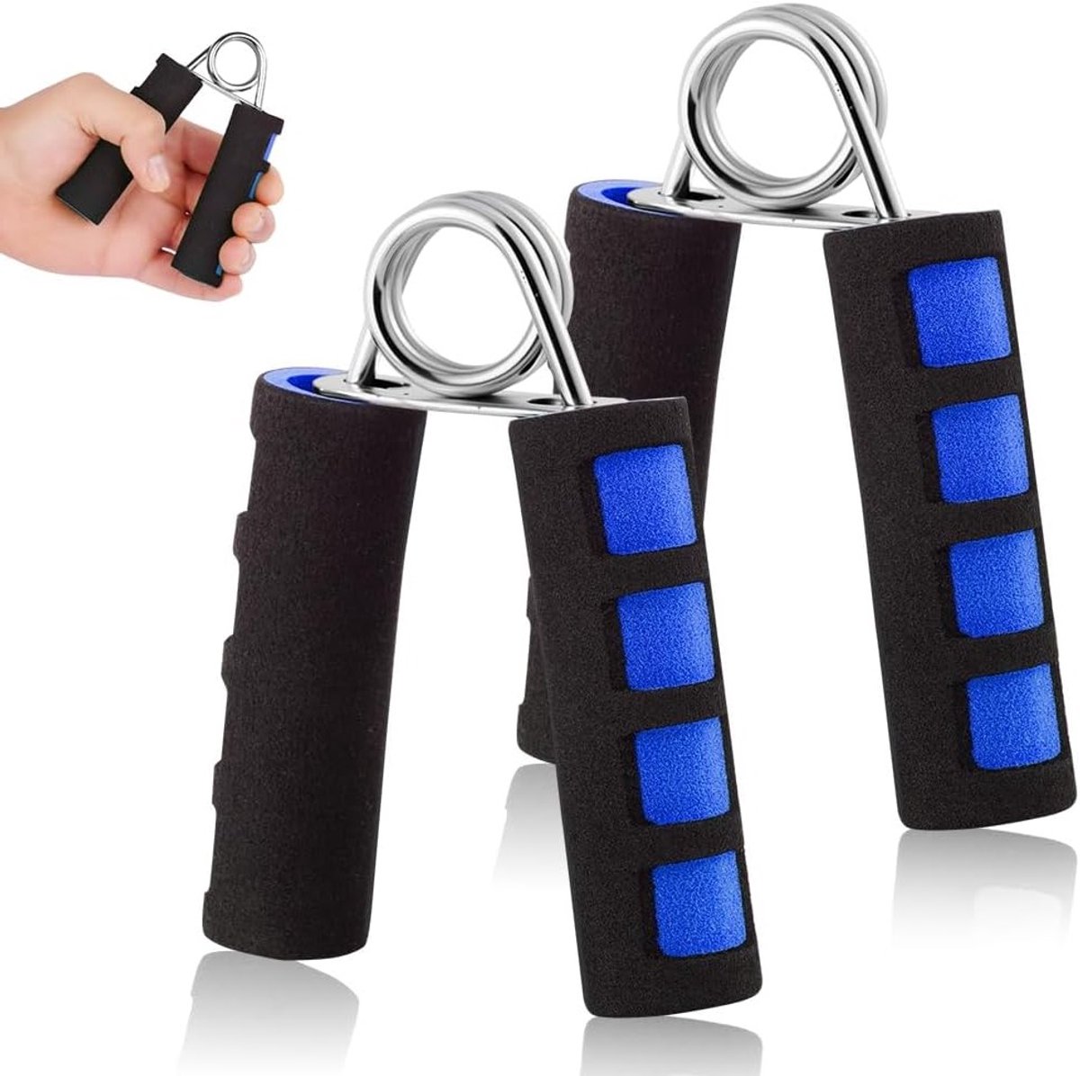 Handtrainers Set van 2 voor Gripkracht, Spieropbouw en Krachttraining, Ideaal voor Fitness en Onderarmtraining met Antislip Handvat
