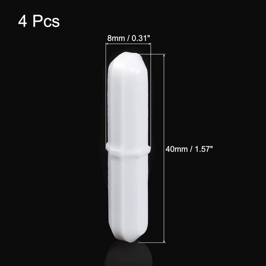 Magneetroerders - Mixer Roerstaaf - Laboratorium Werk - PTFE-coating - 40 mm - Wit — afbeelding 3