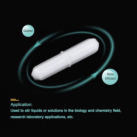 Magneetroerders - Mixer Roerstaaf - Laboratorium Werk - PTFE-coating - 40 mm - Wit — afbeelding 4