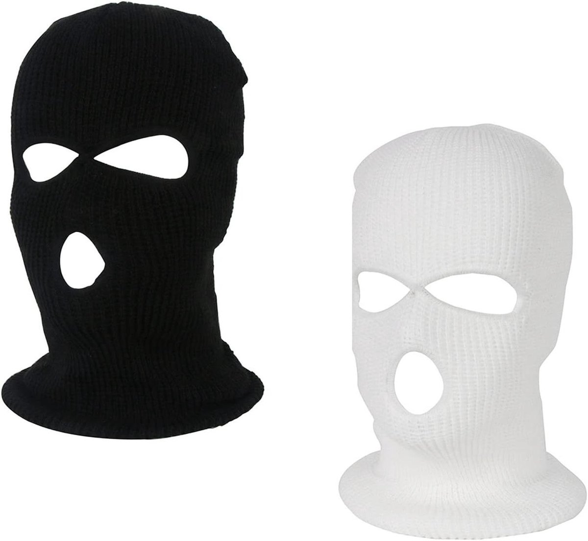 Stormmasker Bivakmuts - Gezichtsmasker Gebreid - Winterse Activiteiten - Ademend Materiaal - 2 Stuks - Zwart