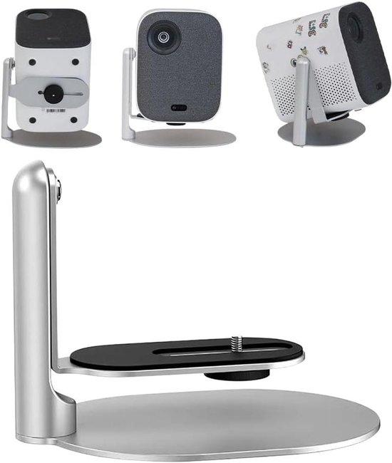 Projector standaard beamer houder 360° verstelbaar 17,5 cm zilver metalen universeel antislip