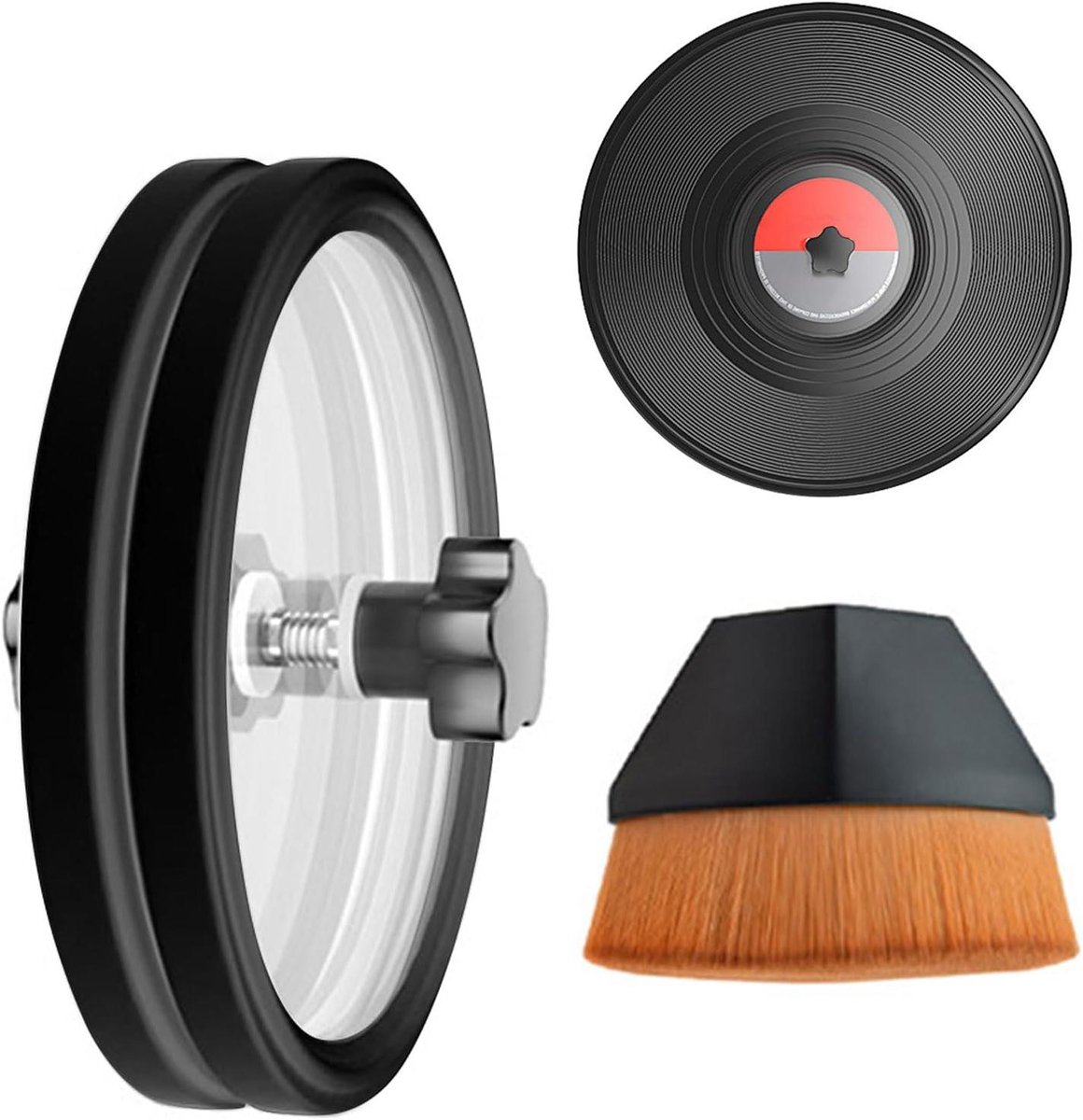 Label Saver Kit - Platenborstel Set - Muziekcollectie Onderhoud - Hoge Dichtheid Borstels - Voor 7 10 12 Inch - Zwart