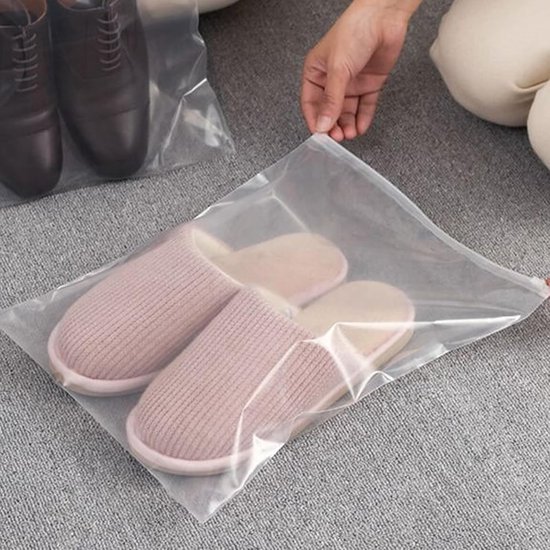 Herbruikbare Ziplock Zakken - Kleding Opbergzakken - Spullen Organiseren - Transparant EVA Materiaal - 100 Stuks 30x40cm - Transparant — afbeelding 2