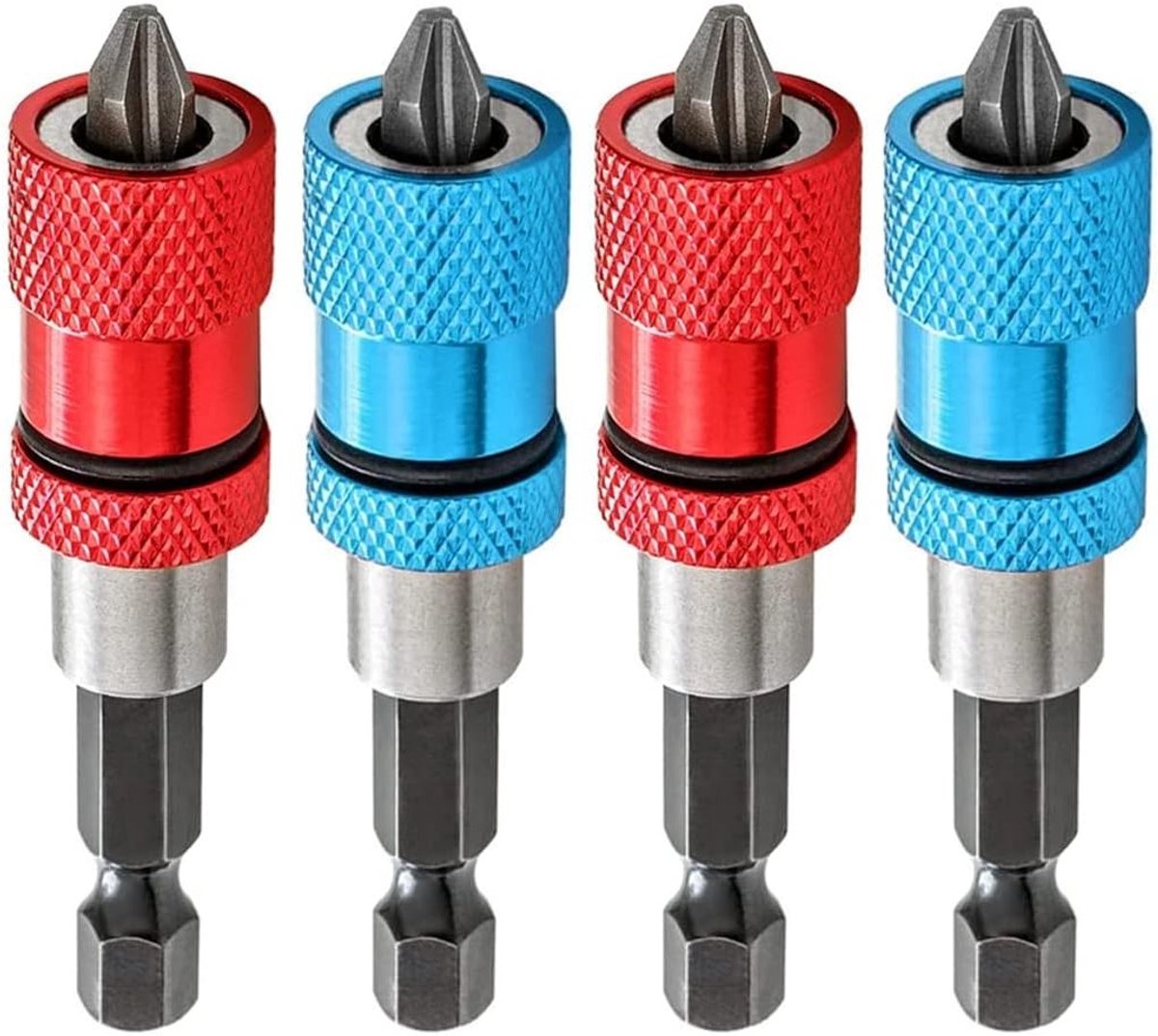 Magnetische Bit Houder Set met Diepte-instelling voor Schroeven - 4 Stuks PH2 Schroevendraaiers voor Gipsplaten en Meer
