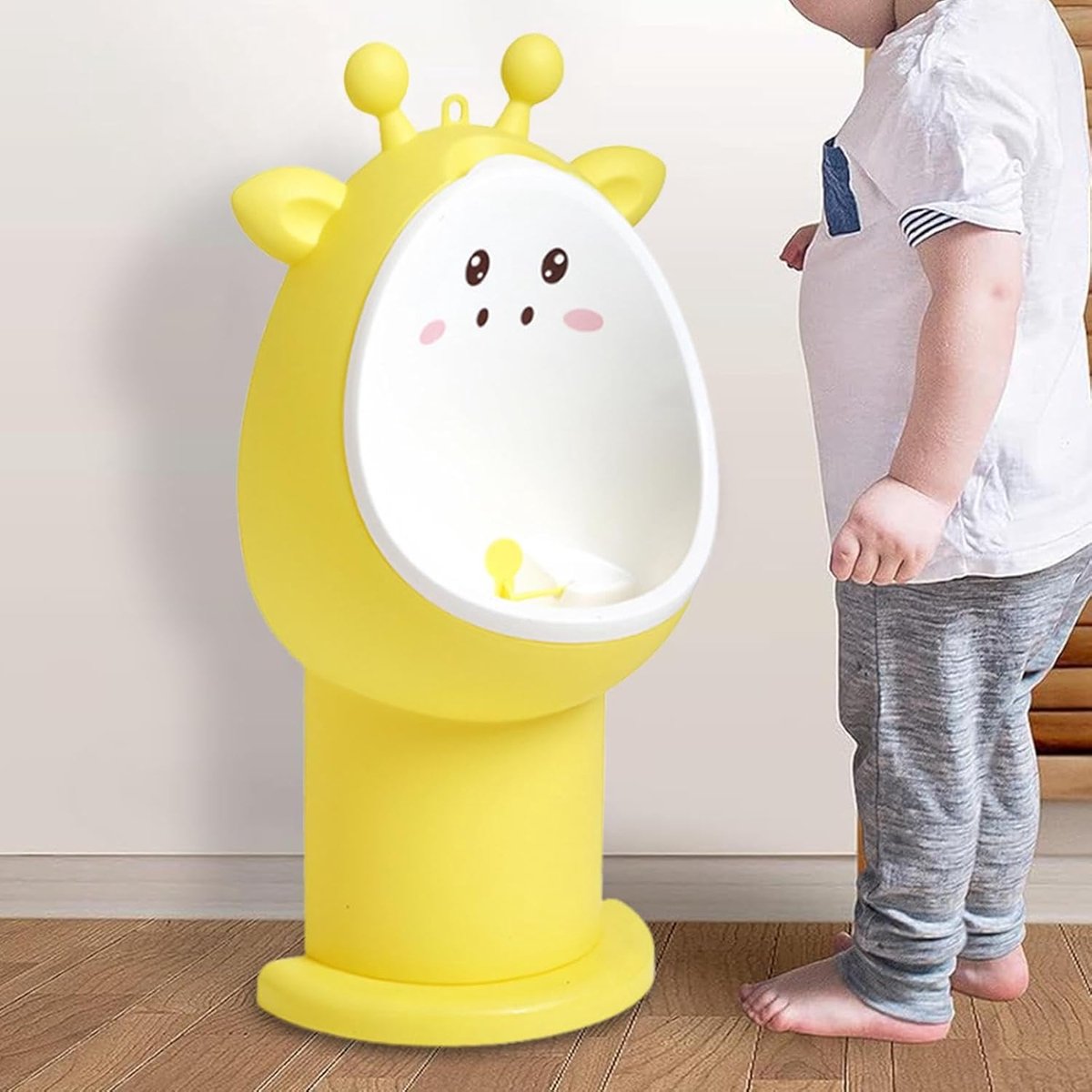 Kinder Urinoir - Potjestraining Jongens - Zindelijkheid Leren - Schattig Cartoon Ontwerp - 475 x 24 x 155 cm - Geel