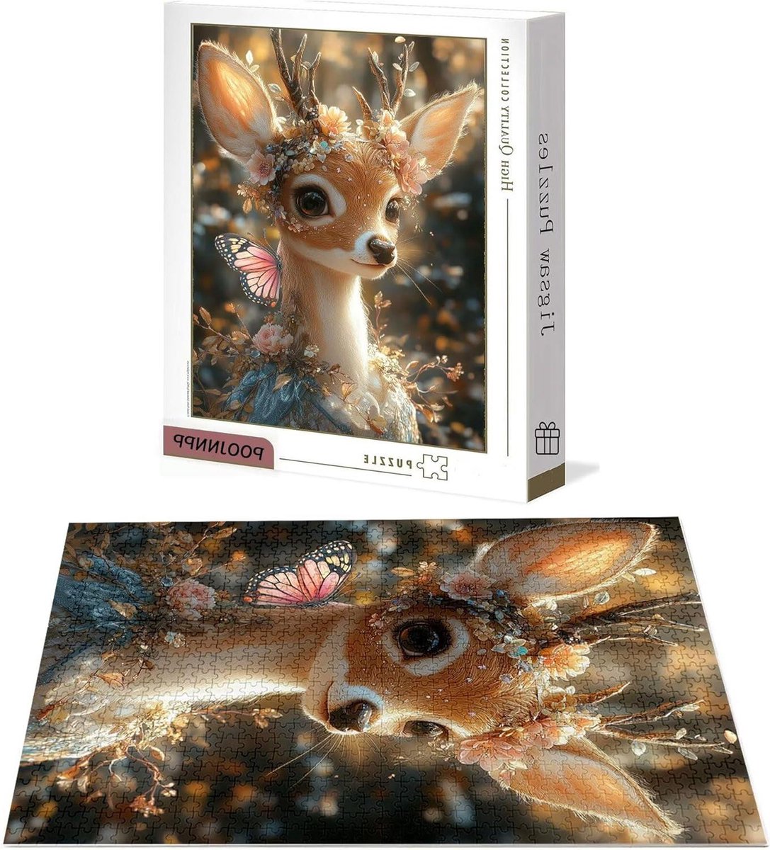 Hertenpuzzel - 4000 stukjes - Ontspanning thuis - Geleverde poster - 141x87 cm - Multicolor