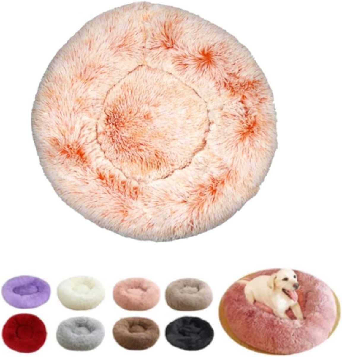 Huisdier Mand - Kattenkussen Hondenkussen - Rustgevend Slapen - Donut Vorm Ontwerp - Diameter 40cm - Standaard Kleur 34