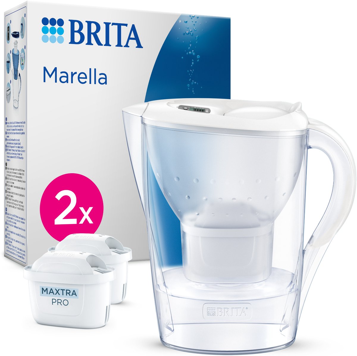 Brita Marella Cool white + 2 Maxtra pro ALL-IN-1 filterpatronen