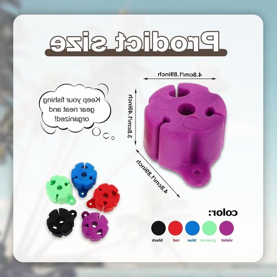 Draagbare Hengel Vaste Bal - Set van 5 Siliconen Hengelhouder Clips voor Visgerei en Outdoor Activiteiten van Merkloos — afbeelding 5