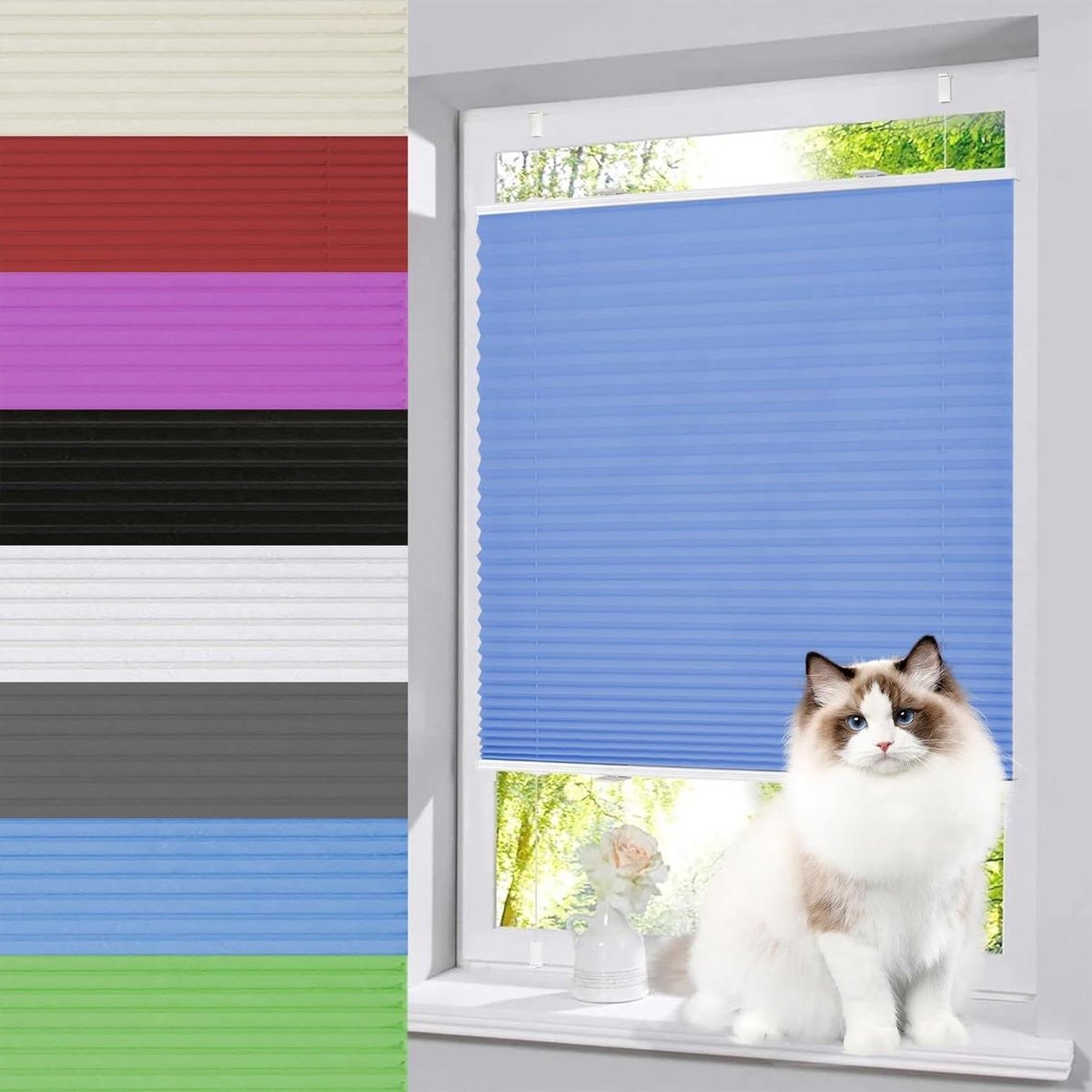 Verduisteringsgordijnen - Serrejaloezieën - Privacy Beschermen - Zelfklevend - 80 x 210 cm