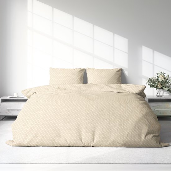 Dekbedovertrek 100% Katoen Premium - 200 x 200(220)cm - Tweepersoons - Jeans Beige van Merkloos — afbeelding 4