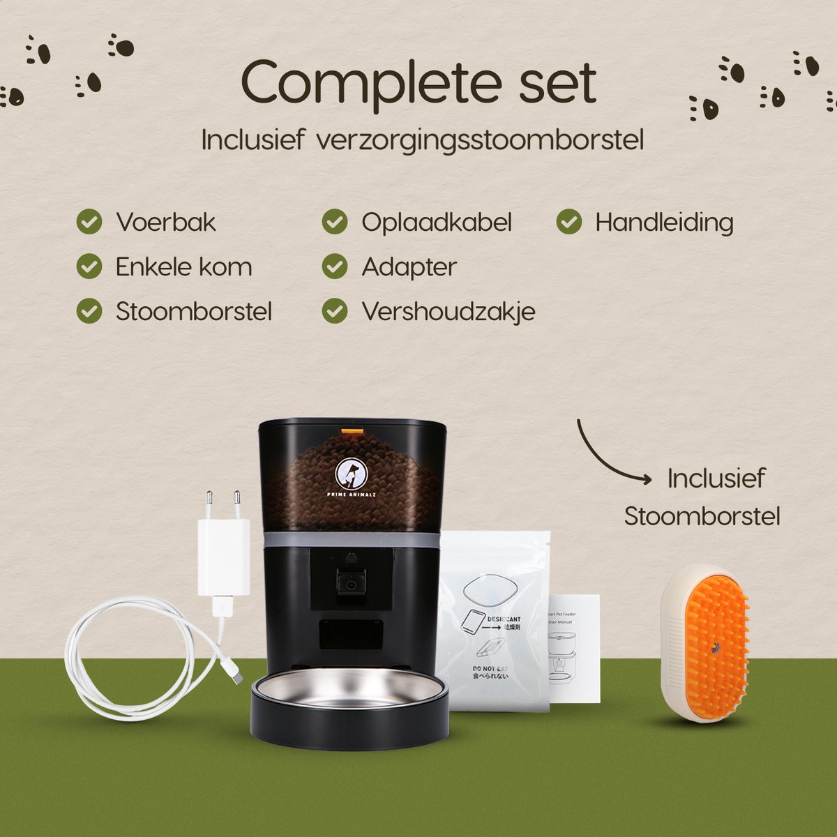 Automatische Voerbak Kat en Hond 4L met Stoomborstel – Voerautomaat met Camera – Full HD 1080P Night Vision – Two-Way Audio – Enkele Voerbak – App-bediening – Voerschema Instellen – Kattenvoerbak Automatisch – Smart Pet Feeder – Prime AnimalZ – Zwart thumbnail 8