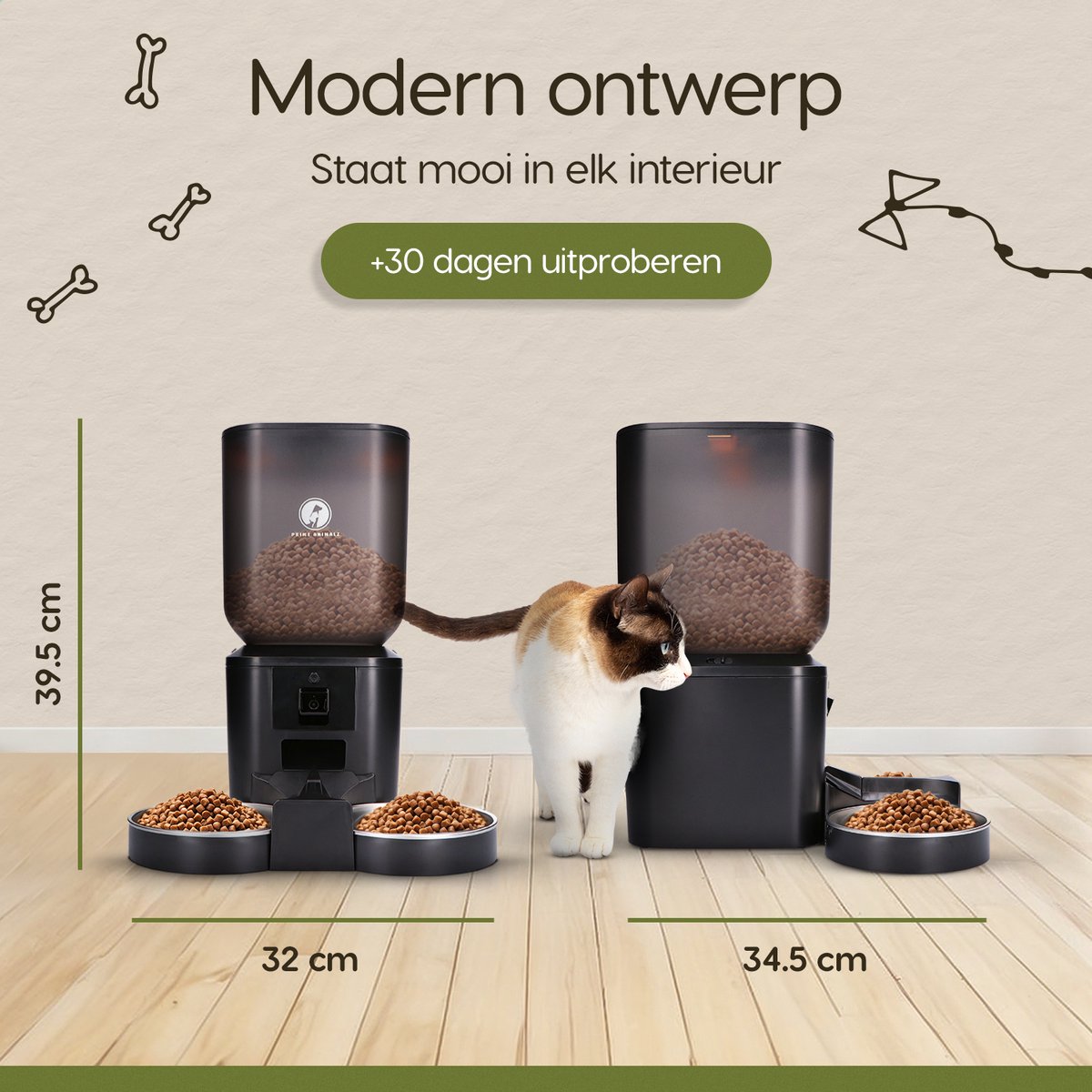 Automatische Voerbak dubbel Premium 7L – Kat en Hond – Slimme Voerdispenser met Camera – Full HD 1080P Night Vision – Two-Way Audio – Voerautomaat met App – RVS Dubbele en Enkele Voerbak – Voor Katten en Honden – Prime AnimalZ – Zwart thumbnail 6