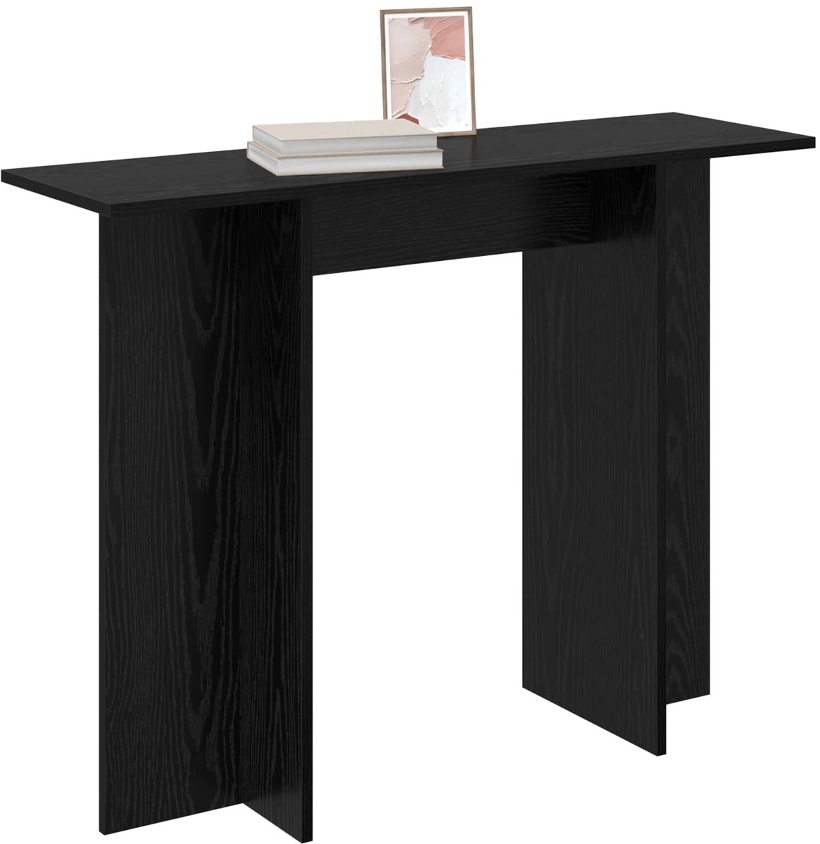 vidaXL Wandtafel - Zwart - eiken - 100 - x - 30 - x - 75 - cm - Bewerkt - hout Zwart eiken