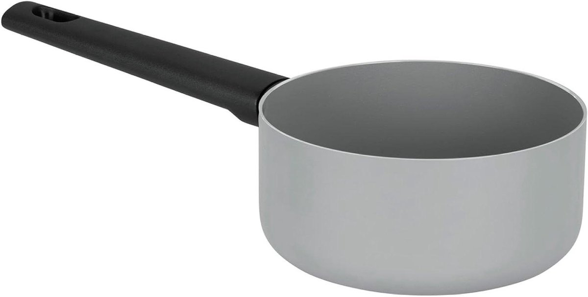 Steelpan Aluminium - Kookpan Sauspan - Dagelijks Koken - Gezonde Keramische Coating - Ø 20 cm - Lichtgrijs