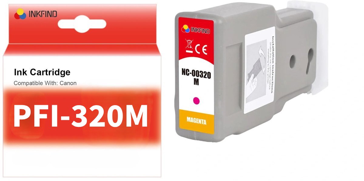INKFIND PFI-320 Magenta Inktcartridge compatibel met Canon PFI-320 - 1-pack Magenta*1