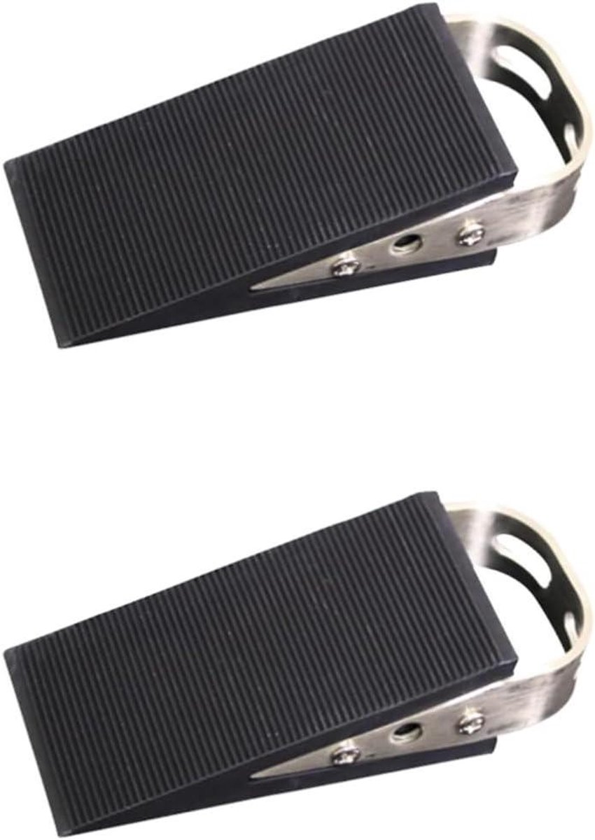 Deurstopper Set - Windstopper Deur - Deur Bescherming - Roestvrij Staal - 10x5x3cm - Zwart