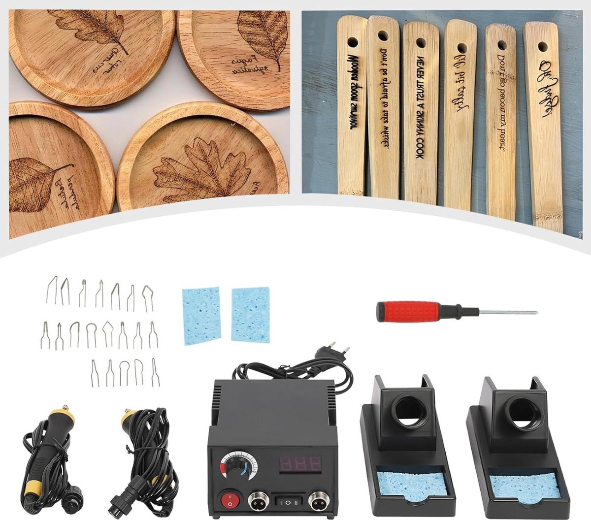 Houtbrandset - Brandschilderen machine - Creatief hobbywerk - Instelbare temperatuur - 60W - Zwart