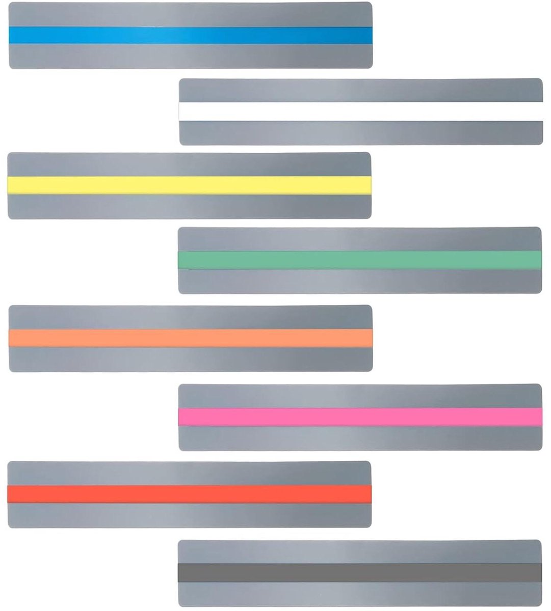 Geleide Leesstrips - Overlay Linialen - Lezen Verbeteren - Visuele Stress Verminderen - 8 Stuks - Gemengde Kleur