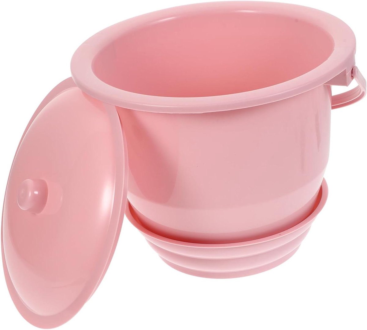 Draagbare Kamerpot - Urinepot Deksel - Thuisgebruik Nacht - Stabiele Antislip Basis - 25.5 x 25.5 x 22 cm - Roze
