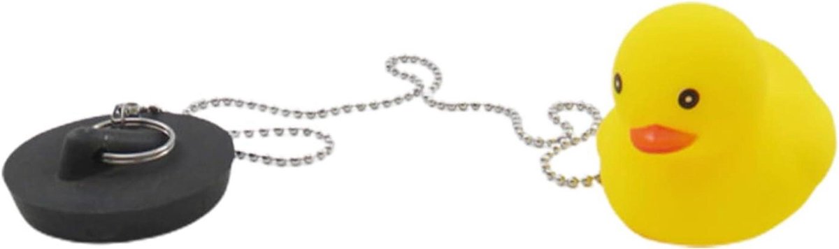 Badstop met ketting - Universele stop - Waterdicht afsluiten - Vrolijk cartoon design - Standaard afvoeren - A