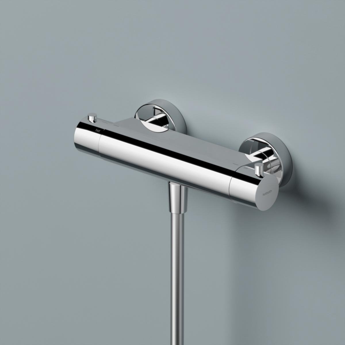 Hotbath Cobber - Douchemengkraan Thermostatisch - met Onderaansluiting - Chroom