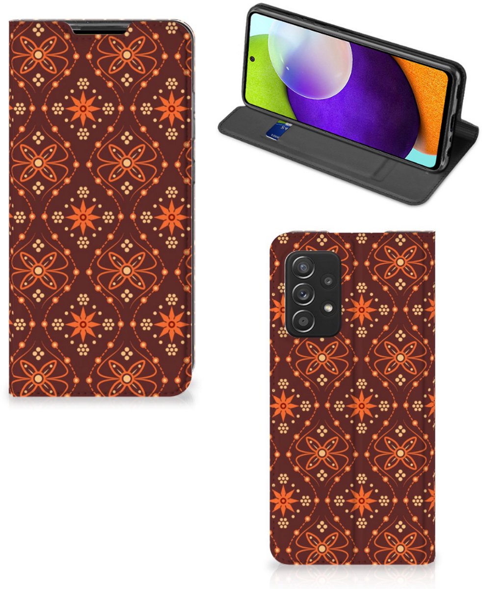 Samsung Galaxy A52 Hoesje met Magneet Batik Brown