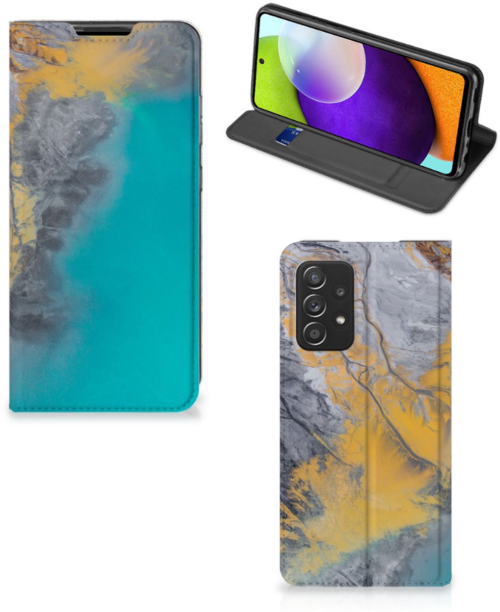 Samsung Galaxy A52 Standcase Marble Blue Gold