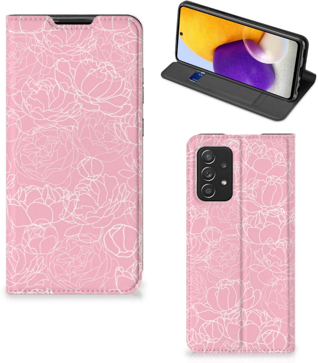 Samsung Galaxy A72 (5G/4G) Smart Cover White Flowers