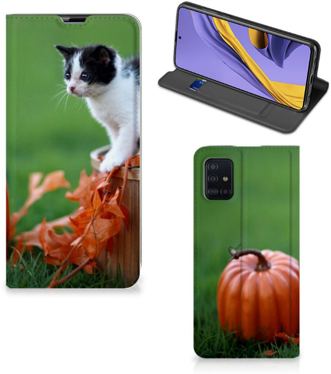 Standcase Hoesje voor Samsung Galaxy A51 Hoesje maken Kitten