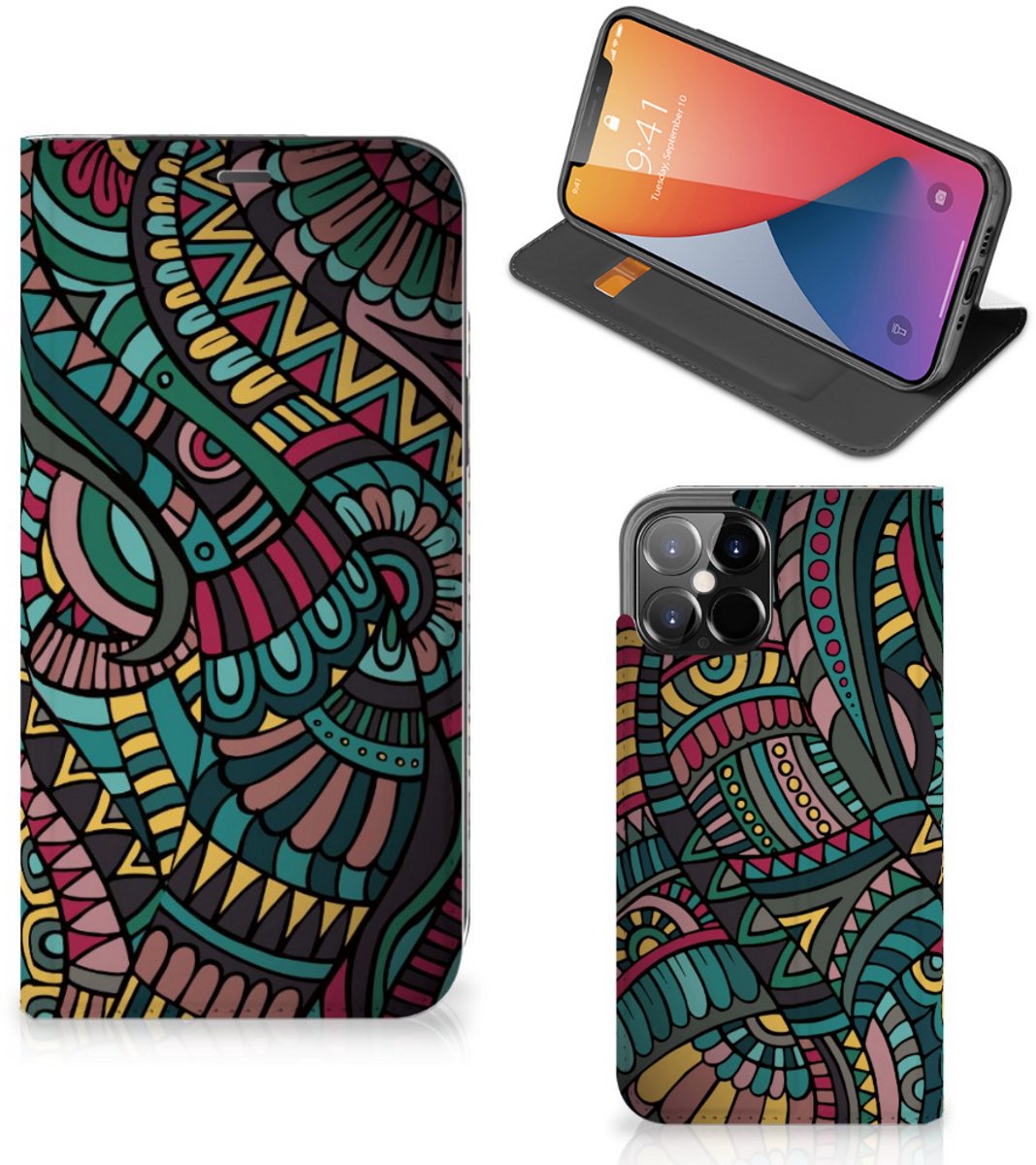 iPhone 12 Pro Max Hoesje met Magneet Aztec