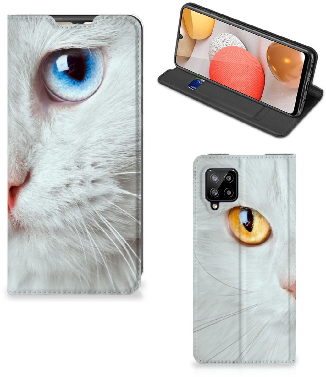 Samsung Galaxy A42 Hoesje maken Witte Kat