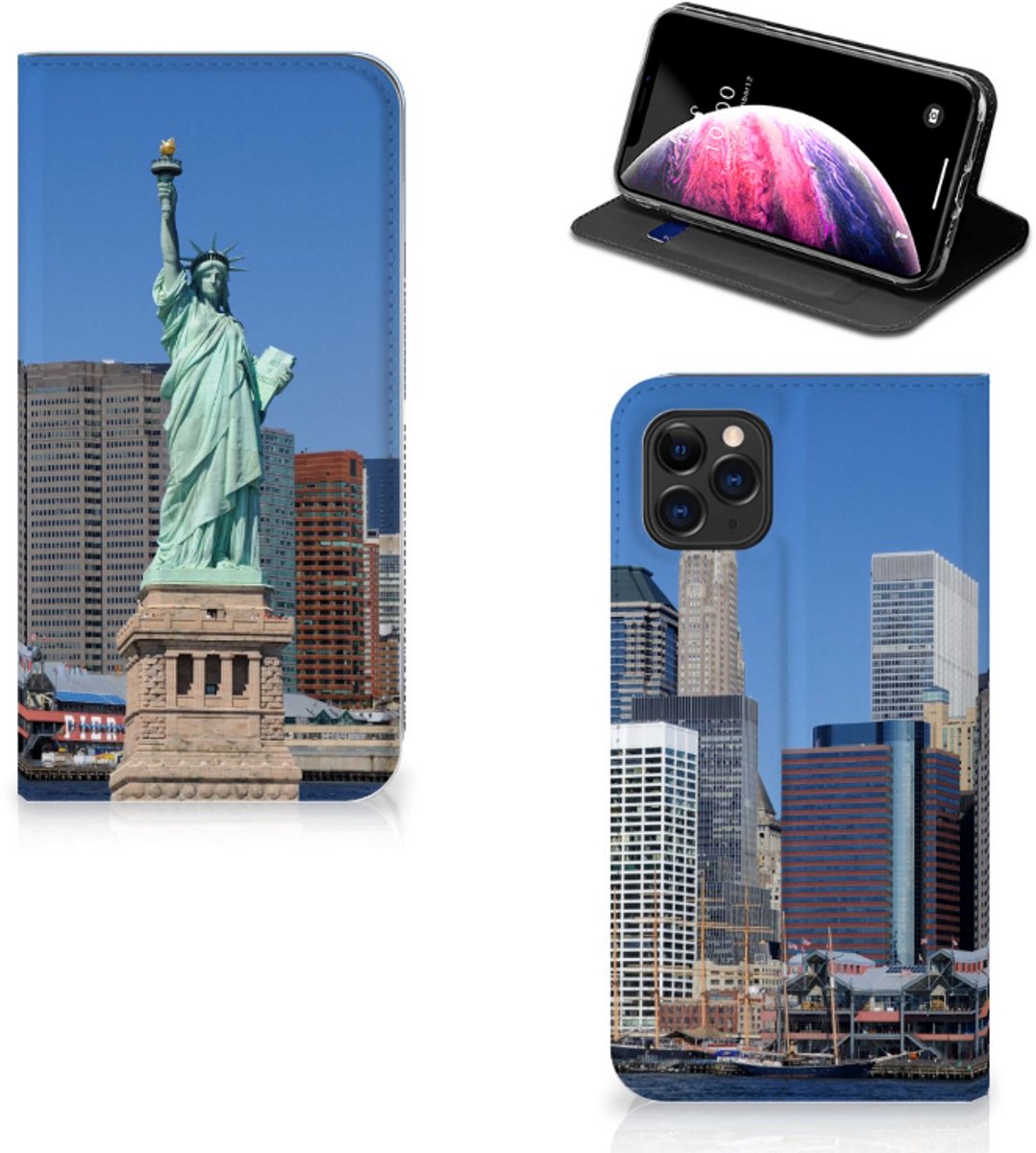 Standcase Hoesje voor Apple iPhone 11 Pro Max Book Cover Vrijheidsbeeld